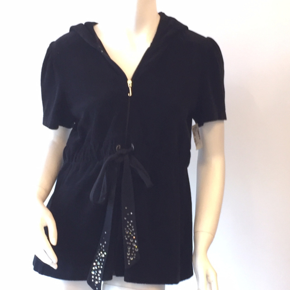 Juicy Couture Long Terry Hooded Jacket w/Stud Belt